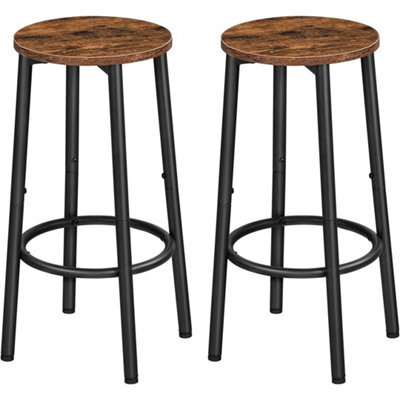 Set Of 2 Round Pub Kitchen Bar Stools Dining Chairs - image 1