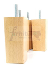 L&F 4X Replacement Furniture Legs Solid Wooden Feet 110mm High Sofas Chairs Settee Cabinets M10 Natural - thumbnail 5