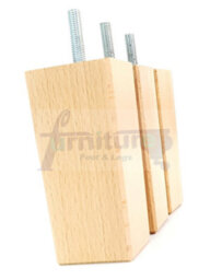 L&F 4X Replacement Furniture Legs Solid Wooden Feet 110mm High Sofas Chairs Settee Cabinets M10 Natural - thumbnail 4