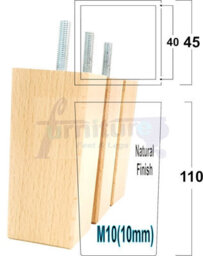 L&F 4X Replacement Furniture Legs Solid Wooden Feet 110mm High Sofas Chairs Settee Cabinets M10 Natural - thumbnail 1