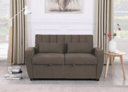Mattress Guru Gibson 2 Seater Pull-Out Sofa Bed Fabric Guest Bed In Brown - thumbnail 1