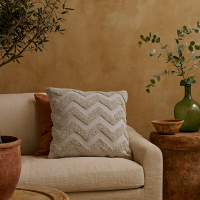 Wyld Haus Set Of 2 Nopparat Natural Grey Zig-Zag Rectangular Cushions 450 X 150 mm - image 1