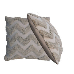 Wyld Haus Set Of 2 Nopparat Natural Grey Zig-Zag Rectangular Cushions 450 X 150 mm - thumbnail 3