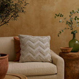 Wyld Haus Set Of 2 Nopparat Natural Grey Zig-Zag Rectangular Cushions 450 X 150 mm - thumbnail 1
