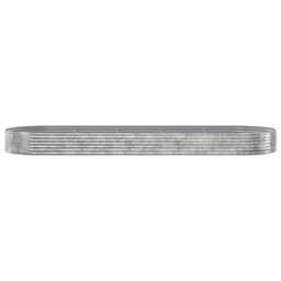 Berkfield Garden Planter Powder-Coated Steel 450X140X36 Cm Silver - thumbnail 3