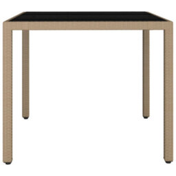 Walplus Garden Table With Glass Top Beige Poly Rattan&tempered Glass - thumbnail 4