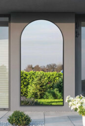 "Mirroroutlet - The Arcus - Black Framed Arched Leaner/wall Garden Mirror 79"" X 39"" (200 X 100 Cm)" - thumbnail 2
