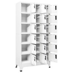 Berkfield Locker Cabinet White 90X40X180 Cm Steel - thumbnail 3