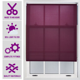 Furnished Made To Measure Day Light Roller Blinds - Aubergine Roller Blind For Windows And Doors (W)60Cm (L)165Cm - thumbnail 1