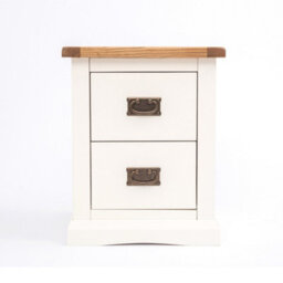 Cabinet Bits Cosenza 2 Drawer Bedside Table Brass Drop Handle