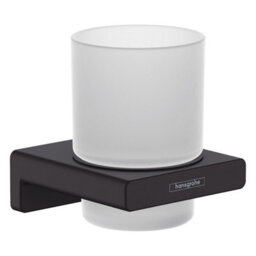 Hansgrohe Addstoris Bathroom Toothbrush Holder Tumbler Matt Black Wall Mounted