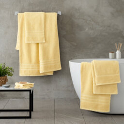 Catherine Lansfield Zero Twist Cotton 90X140Cm Bath Sheet Pair Yellow - thumbnail 3