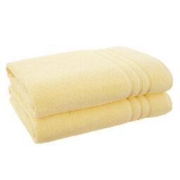 Catherine Lansfield Zero Twist Cotton 90X140Cm Bath Sheet Pair Yellow - thumbnail 4