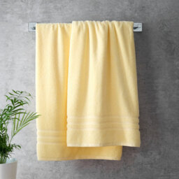 Catherine Lansfield Zero Twist Cotton 90X140Cm Bath Sheet Pair Yellow - thumbnail 1