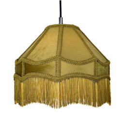 Happy Homewares Traditional Victorian Empire Lamp Shade In Olive Green Velvet With Long Tassels - thumbnail 2
