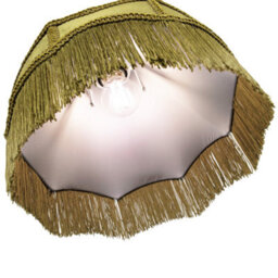 Happy Homewares Traditional Victorian Empire Lamp Shade In Olive Green Velvet With Long Tassels - thumbnail 5