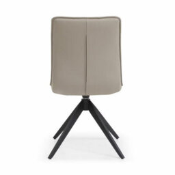 Xample Indus Valley Skylar Ceramic Extending Dining Table Set 120-180 Cm, 6 Taupe Faux Leather Chairs, Black Iron Legs, Seats 6-8 - thumbnail 8