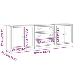Vidaxl Sideboards 3 Pcs Concrete Grey Engineered Wood - thumbnail 7