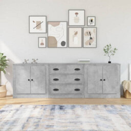 Vidaxl Sideboards 3 Pcs Concrete Grey Engineered Wood - thumbnail 1