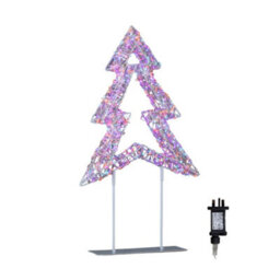 Samuel Alexander 45Cm Light Up White Christmas Tree On Metal Stand With Twinkling Rainbow Leds - thumbnail 9