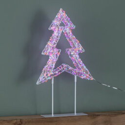 Samuel Alexander 45Cm Light Up White Christmas Tree On Metal Stand With Twinkling Rainbow Leds - thumbnail 8