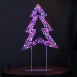 Samuel Alexander 45Cm Light Up White Christmas Tree On Metal Stand With Twinkling Rainbow Leds - thumbnail 1