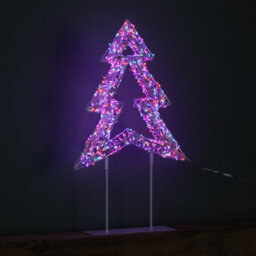 Samuel Alexander 45Cm Light Up White Christmas Tree On Metal Stand With Twinkling Rainbow Leds - thumbnail 4