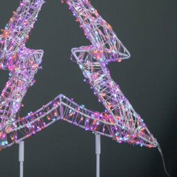 Samuel Alexander 45Cm Light Up White Christmas Tree On Metal Stand With Twinkling Rainbow Leds - thumbnail 6