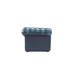 Chesterfield 2 Seater Antique Blue Real Leather Sofa Settee Bespoke In Classic Style - thumbnail 6