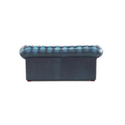 Chesterfield 2 Seater Antique Blue Real Leather Sofa Settee Bespoke In Classic Style - thumbnail 8