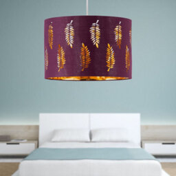 First Choice Lighting Fern - Burgundy Cut Out 25Cm Pendant Lightshade - thumbnail 3