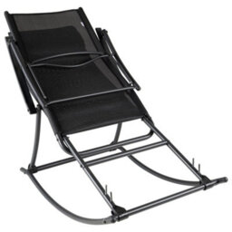 Walplus Garden Rocking Chair Steel And Textilene Black - thumbnail 3