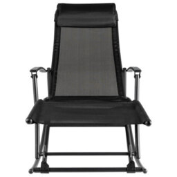 Walplus Garden Rocking Chair Steel And Textilene Black - thumbnail 2