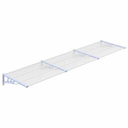 Berkfield Durable Door Canopy Grey And Transparent 358.5X90 Cm Polycarbonate
