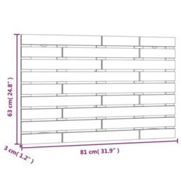 Berkfield Wall Headboard Grey 81X3X63 Cm Solid Wood Pine - thumbnail 8