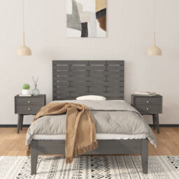 Berkfield Wall Headboard Grey 81X3X63 Cm Solid Wood Pine - thumbnail 3