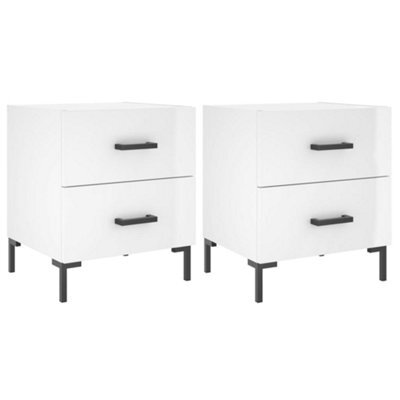 Berkfield Modern Bedside Cabinets 2 Pcs High Gloss White 40X35X47.5 Cm Engineered Wood - image 1