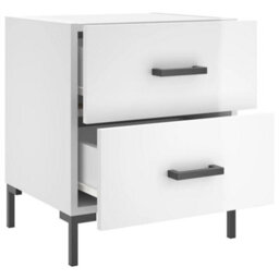 Berkfield Modern Bedside Cabinets 2 Pcs High Gloss White 40X35X47.5 Cm Engineered Wood - thumbnail 8