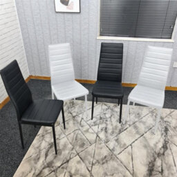 Kosy Koala Dining Chairs Set Of 4 Four Colourful Mixed Leather Kitchen Chairs (2 Black, 2 White) - thumbnail 2