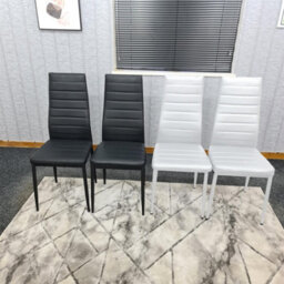 Kosy Koala Dining Chairs Set Of 4 Four Colourful Mixed Leather Kitchen Chairs (2 Black, 2 White)