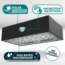 Chapman Pinehurst Black 3W Pir Led Solar Brick Lights , Ip65 Waterproof Wall Lights With Motion Sensor For Outdoors - thumbnail 3
