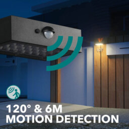 Chapman Pinehurst Black 3W Pir Led Solar Brick Lights , Ip65 Waterproof Wall Lights With Motion Sensor For Outdoors - thumbnail 6