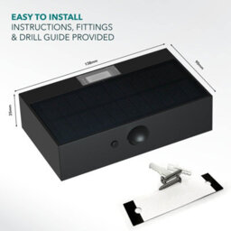 Chapman Pinehurst Black 3W Pir Led Solar Brick Lights , Ip65 Waterproof Wall Lights With Motion Sensor For Outdoors - thumbnail 2
