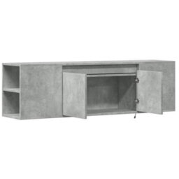 Berkfield Tv Wall Cabinet With Led Lights Concrete Grey 135X31X39.5 Cm - thumbnail 9