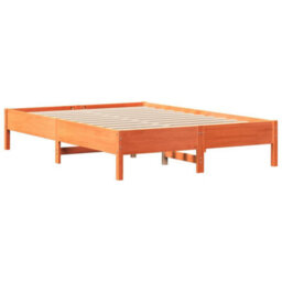 Berkfield Bookcase Bed Without Mattress Wax Brown 150X200 Cm King Solid Wood Pine - thumbnail 8