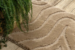 RugsX Bathroom Rug Supreme Waves, Non-Slip, Soft - Beige 60X100 Cm - thumbnail 5