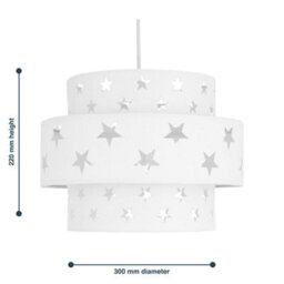 First Choice Lighting Pair Of White Star Two Tier Light Shades - thumbnail 5