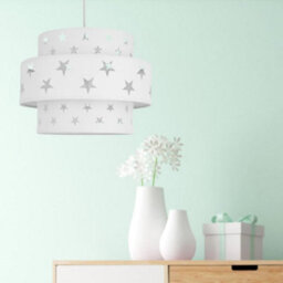 First Choice Lighting Pair Of White Star Two Tier Light Shades - thumbnail 4