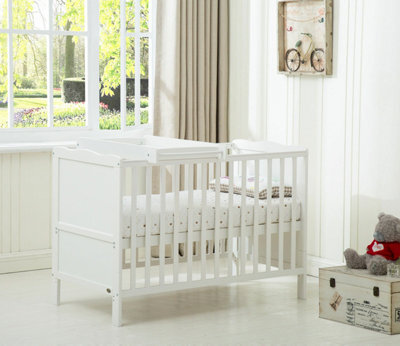 Mcc Direct Orlando Wooden Baby Cot Bed White With Top Changer - image 1