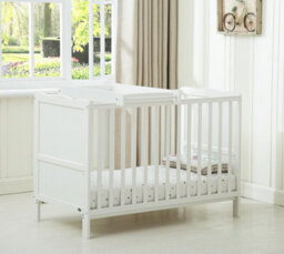 Mcc Direct Orlando Wooden Baby Cot Bed White With Top Changer - thumbnail 2